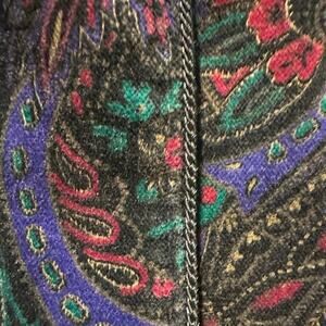 Vintage Velvet Paisley18W Tan Jay Black Jewel Tone Holiday Preppy Blazer